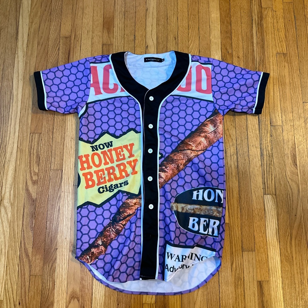 Purple Graphic Baseball Jersey